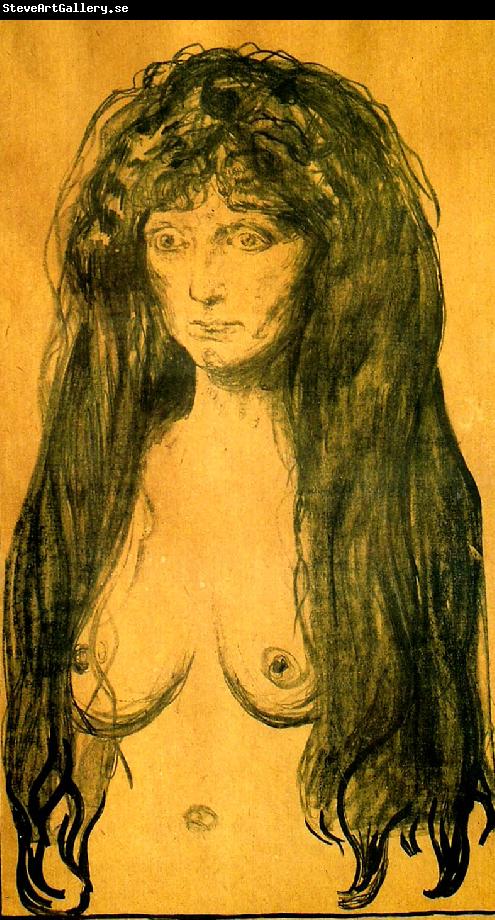 Edvard Munch kvinna med rott har och grona